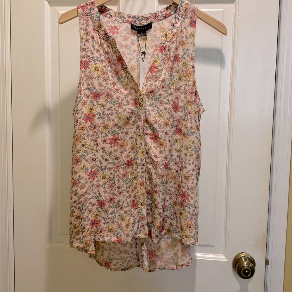 Sanctuary sleeveless floral blouse